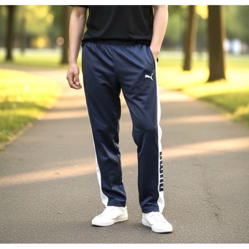 Puma Athletic Track Pants Men's Medium Navy White Stripe Jogger‎ NEW WITH TAGS